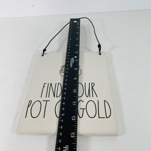 Rae Dunn St Patricks Day Sign Pot of Gold Wall Hanging Art Ceramic Plaque Home - Picture 9 of 9